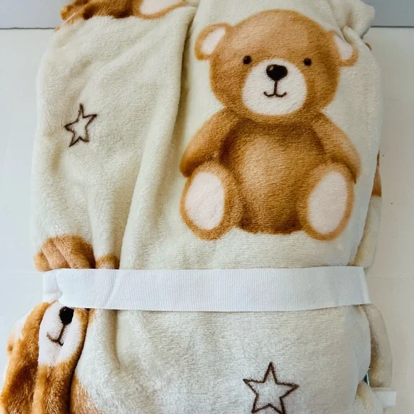 Adirondack Baby by Berkshire My Cozy Cream Baby Blanket Teddy Bears & Stars - Picture 8 of 13